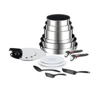 Tefal Ingenio Preference On - Juego de 2 Sartenes 22/26 cm + 3 Cazos 16/18/20 cm + Guisera 24 cm + 2 Mangos extraíbles + 7 Accesorios, Apto inducción, antiadherentes, Thermo-signal