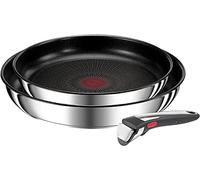 Tefal Ingenio Preference On - Juego de 2 Sartenes 24/28 cm + Mango extraíble, Apto inducción, antiadherentes, revestimiento titanio, Thermo-signal, apto lavavajillas y horno