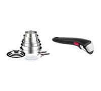 Tefal Ingenio Preference On - Juego de 2 Sartenes + Wok + guisera + 2 cazos + 5 accesorios & Mango Ingenio - Mango extraíble, compatible con la serie Ingenio