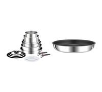 Tefal Ingenio Preference On - Juego de 2 Sartenes + Wok + guisera + 2 cazos + 5 accesorios & TEFAL Ingenio Preference Sartén 22 cm, apilable, acero inoxidable, revestimiento antiadherente
