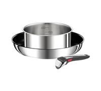 Tefal Ingenio Preference On - Juego de Sartén 26 cm + Cazo 18 cm + Mango extraíble, Apto inducción, antiadherentes, revestimiento titanio, Thermo-signal, apto lavavajillas y horno