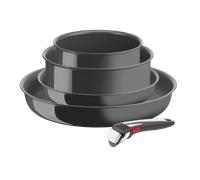 Tefal Ingenio Renew On, Set de Sartenes 22/28 cm + Cazos 16/20 cm + Mango Extraíble, Cerámica Antiadherente, Inducción, Gris