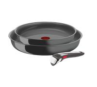 Tefal Ingenio Renew On, Set de Sartenes 24/28 cm + Mango Extraíble, Cerámica Antiadherente, Inducción, Gris