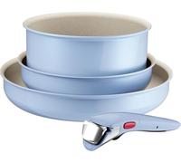 Tefal Ingenio Serenity - Juego de 2 Sartenes + Cazo, Azul Cielo | 2 Sartenes 22/28 cm + Cazo 20 cm + Mango extraíble, Revestimiento Antiadherente, Apto inducción y horno, Aluminio