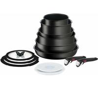 Tefal Ingenio Unlimited L76390, Juego de freidoras, Color negro, Aluminio, Color negro, Indicador de temperatura, Revestimiento cerámico, Compatible con gas, halógeno e inducción