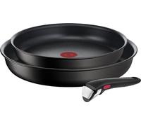 Tefal Ingenio Unlimited L76390, juego de freidoras, color negro, aluminio, revestimiento de titanio, color negro, indicador de temperatura