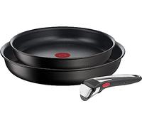 Tefal Ingenio Unlimited On - Juego de 2 Sartenes 22/26 cm + Mango extraíble, Apto inducción, antiadherentes, revestimiento titanio, Thermo-signal, apto lavavajillas y horno