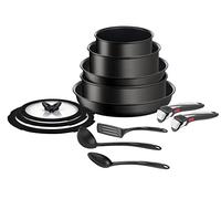 Tefal Ingenio Unlimited On - Juego de 2 Sartenes 24/28 cm + 2 Cazos 16/20 cm + Guisera 24 cm + 2 Mangos extraíbles + 6 Accesorios, Apto inducción, antiadherentes, Thermo-signal
