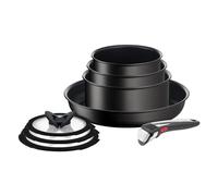 Tefal Ingenio Unlimited On - Juego de Sartén 28 cm + 3 Cazos 16/18/20 cm + 3 Tapas + Mango extraíble, Apto inducción, antiadherentes, Thermo-signal, apto lavavajillas y horno