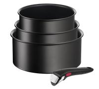 Tefal Ingenio Unlimited, Set Cazos 16/18/20 cm + Mango extraíble, Antirrayaduras, Aluminio, Inducción
