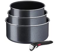 Tefal Ingenio XL Force L15890 - Juego de cacerolas (4 piezas, mango extraíble, 16/18/20 cm, ahorro de espacio, ollas con titanio, 2 selladores antiadherentes, fácil manejo y limpieza)
