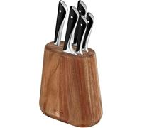 Tefal Jamie Oliver - Bloque de 5 Cuchillos: Chef 20 cm, Santoku 16,5 cm, Pan 20 cm, Universal 12 cm, Pelador 9 cm | Acero Inoxidable, Endurecidos con Hielo -120°C, Preciso, Mango Robusto, Duradero