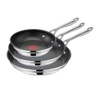 Tefal Jamie Oliver Cook Smart E310S3 - Juego de sartenes (20/24/28 cm, inducción, titanio seguro, 2 x revestimiento antiadherente, señal térmica, apta para todo tipo de fuegos, mango ergonómico, 2