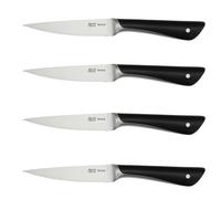 Tefal Jamie Oliver - Juego de 4 Cuchillos para Carne 11 cm | Acero Inoxidable Alemán, Endurecidos con Hielo -120°C, Corte Preciso, Hoja Dentada, Mango Robusto, Diseño Equilibrado y Duradero