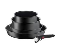 Tefal L76495 Ingenio Ultimate - Batería de Cocina (5 Piezas, apilable, Revestimiento Antiadherente, Apto para inducción, indicador de Temperatura de señal térmica, 5 Piezas), Color Negro