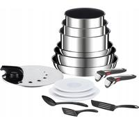 Tefal L97498, Juego de cocina, Acero inoxidable, Acero inoxidable, Titanio, Desmontable, Cerámico, Eléctrico, Gas, Inducción