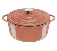 Tefal LOV E2600504 - Cacerola de hierro fundido esmaltado con tapa, 29 cm, 7,4 L, horno holandés, todo tipo de fuegos, olla de hierro fundido, ollas de cocina, aptas para lavavajillas, terracota,