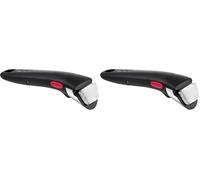 Tefal Mango Ingenio - Mango extraíble, Compatible Ingenio, sistema fijación 3 puntos, soporta hasta 10 kg de carga, mango resistente, fabricado en Francia, negro (Paquete de 2)
