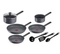 Tefal Natural On - Batería de Cocina (9 p, cacerolas, 16/20 cm + Tapa, Estufas 24/26/30 cm, inducción, Revestimiento Antiadherente, Embalaje Respetuoso del Medio Ambiente, Fabricado en Francia