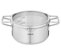 Tefal Nordica, Cacerola 20 cm, Acero inoxidable premium, Tapa Colador, Sostenibilidad, Inducción