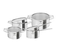 Tefal Nordica, Set de cocina, 8 piezas, Inducción, Acero inoxidable, Ventana de Cristal, Almacenamiento Compacto