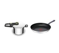 Tefal Olla a presión Secure Trendy 6L - Dos programas, verdura y carne, comidas más rápidas & Daily Cook - Sartén baja de 28 cm con revestimiento resistente, duradero y seguro