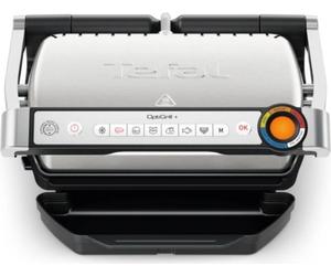 Tefal OptiGrill + GC718D10, color , acero inoxidable, forma rectangular, con botones, superficie de 600 cm², dimensiones de 300 x 200 mm, 1 zona de cocción