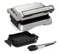 Tefal OptiGrill GC776D10 - Barbacoa de contacto 4 en 1 con bandeja para horno, plegable, 9 programas, indicador de nivel de cocción, parrilla eléctrica, horno