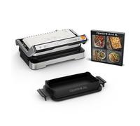 Tefal OptiGrill GC784D10 - Parrilla de contacto 4 en 1 XL con bandeja para horno, plegable, 12 programas, indicador de nivel de cocción, parrilla eléctrica, horno