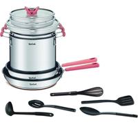 Tefal Opti'Space G721SD, juego combinado, acero inoxidable, acero inoxidable, cerámica, gas, halógeno, inducción, placa sellada, fabricado en China, 6,2 litros