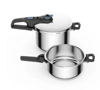 Tefal P2584301 - Set de 2 Ollas Express de 6 Litros y 4 Litros de 22 Cm Acero Inoxidable