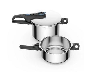 Tefal P2584301 - Set de 2 Ollas Express de 6 Litros y 4 Litros de 22 Cm Acero Inoxidable