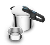 Tefal P2584401 - Olla a Presión de 8 Litros con 5 Niveles de Seguridad Acero Inoxidable