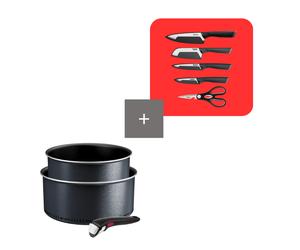 Tefal Pack Ingenio So'Light set de 3 piezas y set de 4 cuchillos comfort