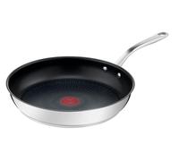 Tefal Pierre Gagnaire - Sartén de acero inoxidable recubierta de 28 cm, base de difusión de calor, mango remachado, diseño elegante, todo tipo de fuegos incluyendo inducción, fabricado en Francia
