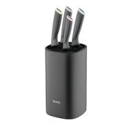 Tefal Slicy Knives, Set de 4 cuchillos + Bloque: Chef 15 cm, Santoku 12 cm, Utilitario 12 cm, Pelador 9 cm y, Cuchillas antiadherentes, Almacenamiento fácil, Colores identificativos