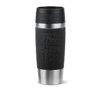 Tefal Taza de Viaje Classic Negra: Tapa Quick Press, 100% Hermética, Funda Suave, Reutilizable, Mantiene Bebidas Frías 8 h, Calientes 4 h, Tapa 360° - Modelo N2020210