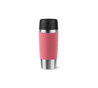 Tefal Taza de viaje Classic Twist, tapa de rosca cómoda, prensa rápida, funda suave al tacto, lista para viajar, reutilizable, 100% a prueba de fugas, mantiene las bebidas frías (8 horas) y calientes