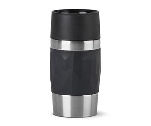 Tefal - Taza isotérmica (0,3 L, aislamiento de doble pared, mantenimiento de bebidas calientes 3h, frescas 6h, acero inoxidable, revestimiento de silicona, Travel Mug Compact N2160110