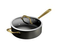 Tefal Tefal x Bocuse, Sartén guisera de 26 cm, Tapa de vidrio, Aluminio, Revestimiento antiadherente, Apta para horno, Inducción, Mango remachado dorado