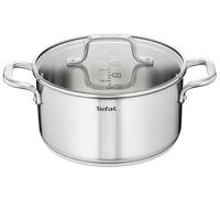 Tefal Virtuoso, Olla 24 cm, Acero Inoxidable Premium, Inducción, Tapa de Cristal