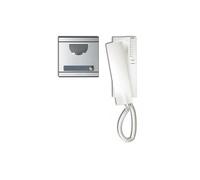 TEGUI A1 375011 Kit Portero Electrónico para 1 vivienda 4 + N hilos con placa en aluminio anodizado y teléfono blanco Serie 7. Instalación empotrada de la placa de calle.