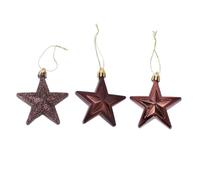 TEHAUX 18 Piezas Adorno 7 Cm de Plástico de Estrella para Árbol de Navidad