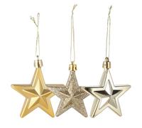 TEHAUX 18 Piezas Estrella de Cinco Puntas 7cm Colgante para Árbol de Navidad