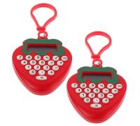 TEHAUX 2 Piezas Calculadora Mini con Forma de Fresa Roja Abs para Escritorio
