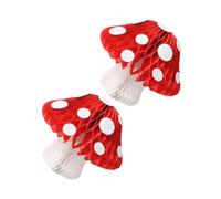 TEHAUX 2 Piezas de Decoraciones de Panal de Papel en Forma de Hongo Rojo para Cumpleaños y Shower, Centros de Mesa Versátiles y Color Vibrante