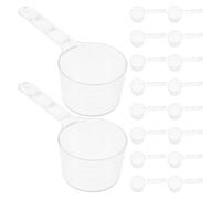 TEHAUX 20 Unidades Cuchara Medidora de Plástico Transparente con Mango Ergonómico, Funcionalidad Dual y Medición Precisa para Mezclar Mascarillas y Cuidado Piel en Viajes