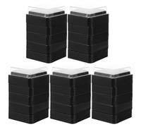 TEHAUX 25 Piezas Almohadilla de Tinta Cuadrada Negra para Sellos Esponja de Plástico, Color Uniforme y Brillante, Adecuado para Manualidades y Álbumes de Recortes
