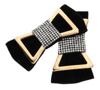 TEHAUX Adornos a Lazo de Negro para y Zapatos Gemas Terciopelo Par de Imitación Obsequio 1 de Boda para Mujeres y