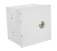 TEHAUX Caja de enchufes exterior tipo 86 de hierro con cerradura y 2 llaves, tapa antirrobo e impermeable para baños y áreas públicas